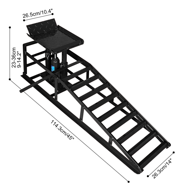 Hydraulic Car Ramps, 2 Pack Car Ramp High Lift, 11000LBS Automotive Truck Cars Service Ramps, Low Profile Oil Change Ramps with Support Jack for Car Truck Trailer Garage Repair (Black)