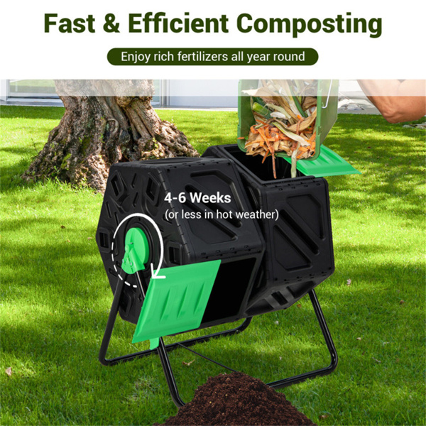 130L Garden Compost Tumbler with Sliding Doors