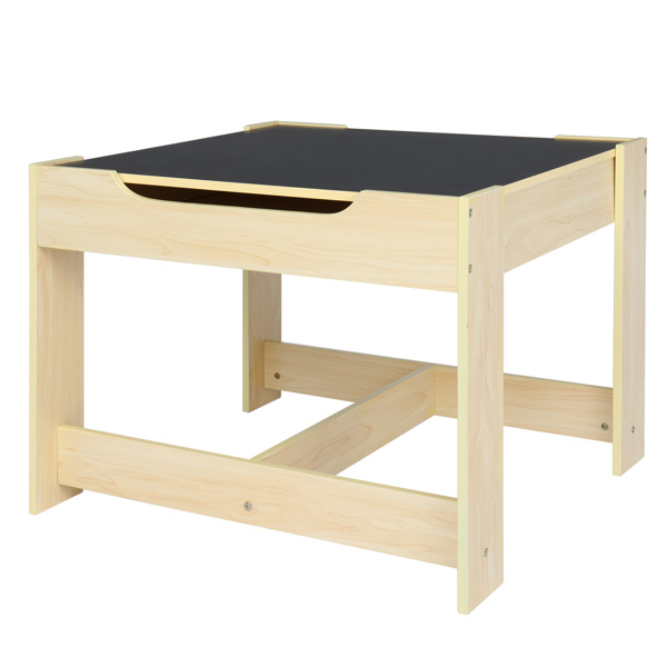 Children's Wooden Table And Chair Set With Two Storage Bags (One Table And Two Chairs)