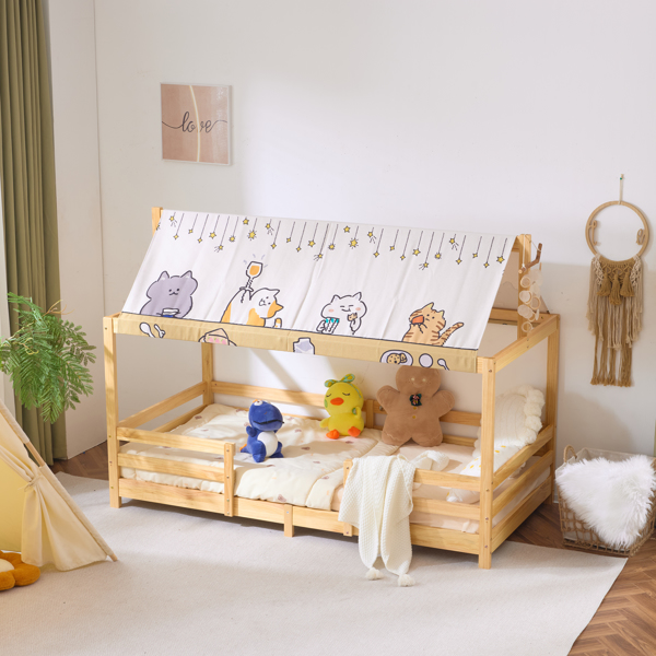 Canopy Roof Design White Painted Pine Children's Bed