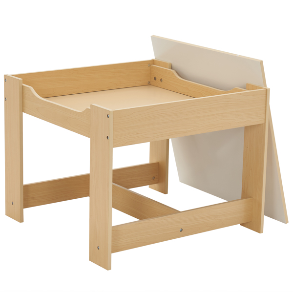 Children's Wooden Table And Chair Set With Two Storage Bags (One Table And Two Chairs)