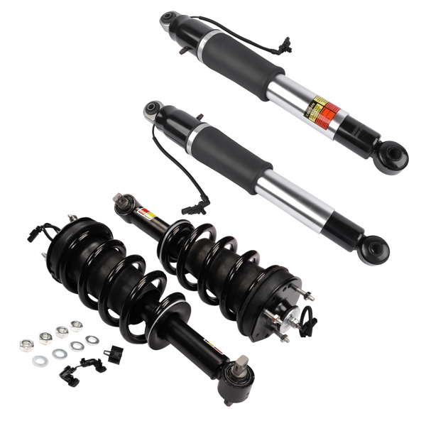 2Pcs Front Suspension Strut and Coil Spring Assembly and 2Pcs Rear Air Shock Absorber for Cadillac Escalade Chevrolet Suburban Tahoe GMC Yukon 84977478 84176675