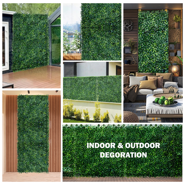 Boxwood Panels, Grass Wall 20"x20"(20pcs), Plant Wall, Grass Backdrop Wall, Privacy Screen, Sun Protected Green Wall Decor for Outdoor, Indoor, Garden, Backyard and Décor