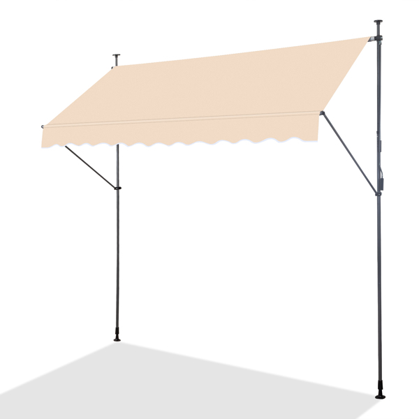 118.1"D x 47.2"W x(78.7 -118.1)"H Retractable Awning Khaki