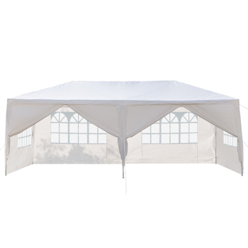 10\\'x20\\' Outdoor Party Tent with 6 Removable Sidewalls, Waterproof Canopy Patio Wedding Gazebo, White