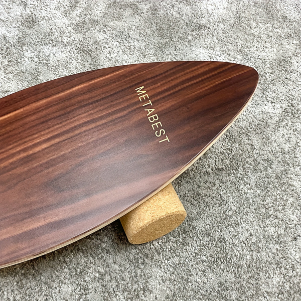 Surf-Inspired Wooden Balance Board with Wheel – Enhance Core Strength, Stability, and Fun for Fitness & Home Workouts