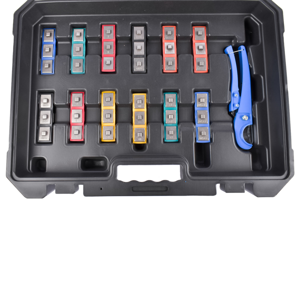 Hydraulic Hose Crimping Tool AC Crimping Tool, Manually Operated AC Hose Crimper with 7 Sets of Dies