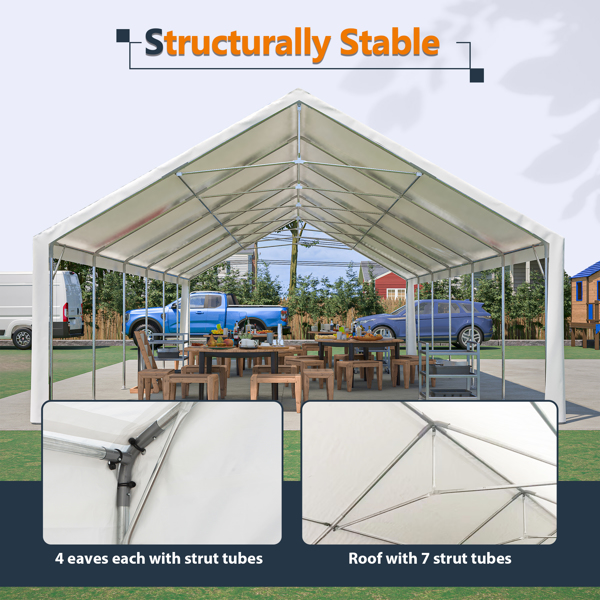 20x40FT Party Tent Heavy Duty, Large Wedding Event Shelters with 3 Carry Bags & Removable Sidewalls, Outdoor Canopy Gazebo Commercial Tents for Parties Carport Camping Garden Patio