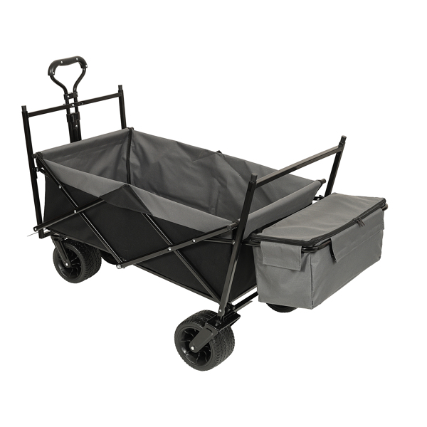 480Lbs Collapsible Wagon with Canopy,Wagon Stroller with 7" All-Terrain Wheels, Lightweight Foldable Wagon, Large Capacity for Camping, Shopping, Sports, and Garden Use,black with mosquito net