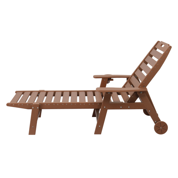 195*75.5*33cm HDPE Backrest Adjustable Lying Bed Teak Color