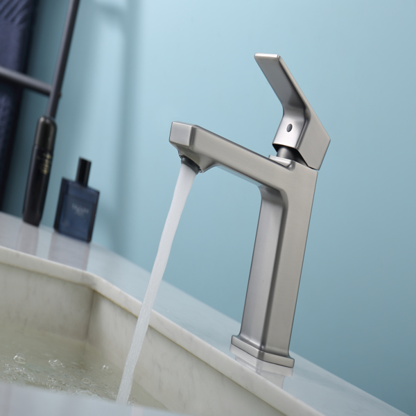 Gun Gray Single Hole Bathroom Faucet,Laundry Vanity Sink Faucet with Two 9/16" Hoses[Unable to ship on weekends]