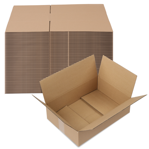 50pcs 14 "x 10" x 4 "(35.6cm x 25.4cm x 10.2cm) thick 3mm corrugated cardboard box in kraft paper color