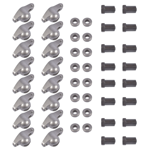 1.5 x 3/8" Stud Rocker Arms Set Roller Tip for Small Block Chevy SBC 262-400 1955-1986 1987-2000 Steel 16Pcs