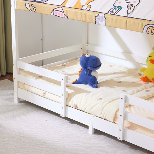 Canopy Roof Design White Painted Pine Children's Bed