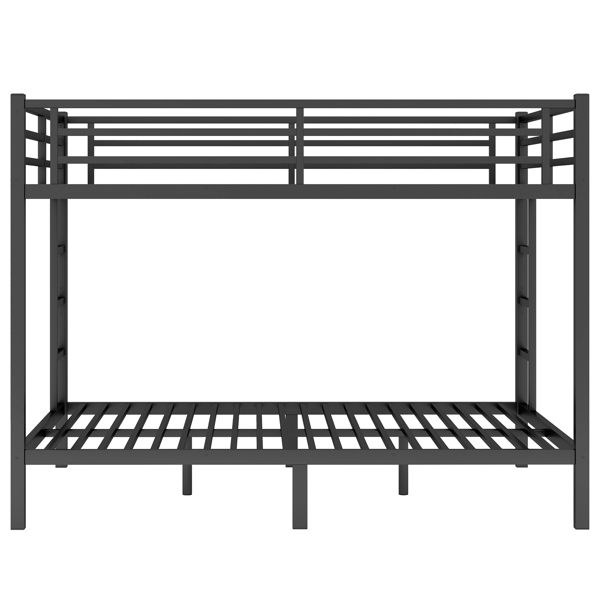 Metal Queen over Queen Bunk Bed for Teens and Adults,Space-Saving/Noise Reduced/No Box Spring Needed, Black