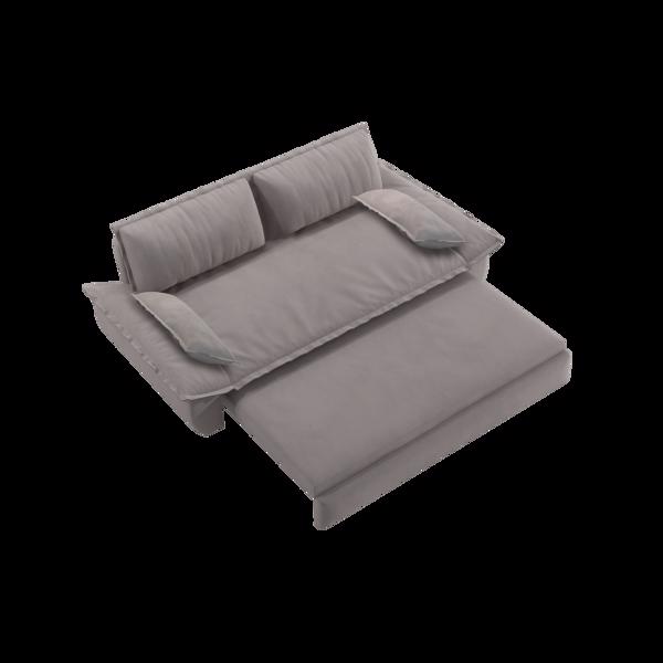 70.1" Queen Pull Out Sofa Bed, 3-in-1 Convertible Sleeper Sofa with 2 Soft Pillows,Multi-Functional Velvet Loveseat Bed,Grey