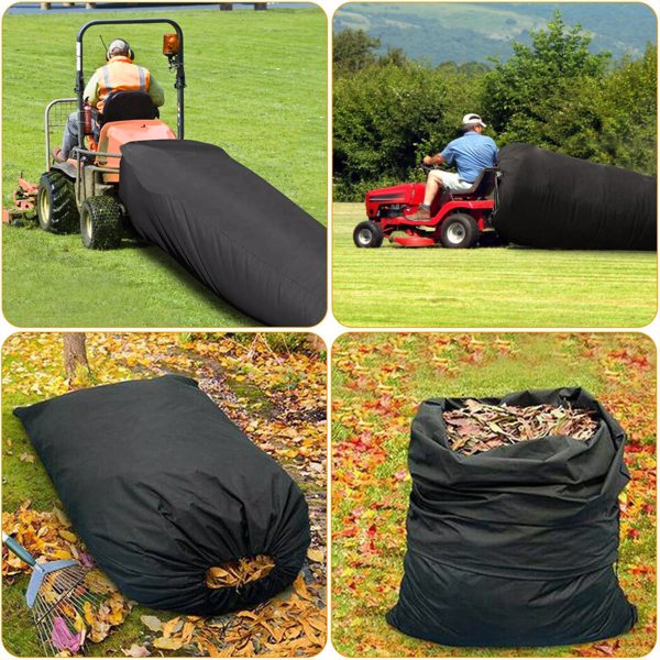 Lawn Tractor Leaf Bag - 54 Cubic Foot Standard Leaf Bag - 112-inch Opening – for 2 Bag Material Collection Systems – Ride-On Lawnmowers - Heavy Duty Material – Fast & Easy Leaf Collection