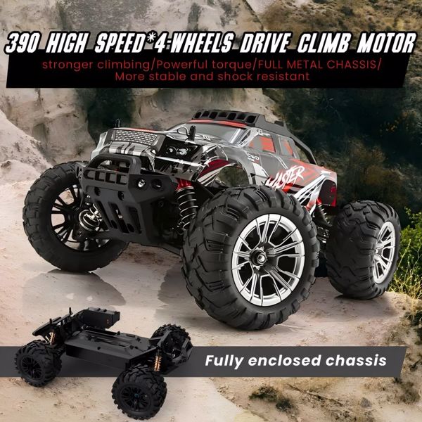  1: 16 scale remote control car, all terrain with four-wheel drive, high-speed electric drift racing car, suitable for children, parents and children interactive toys, blue