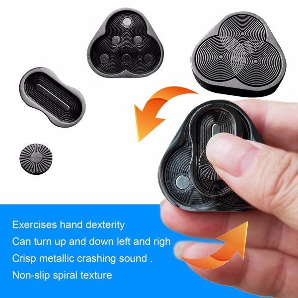 Metal Fidget Slider, EDC Toys Triangle Rotation Metal Fidget Toys Fidget Toys Adults for Stress and Anxiety Relief, Triangle Magnetic Fidget Slider(Black)