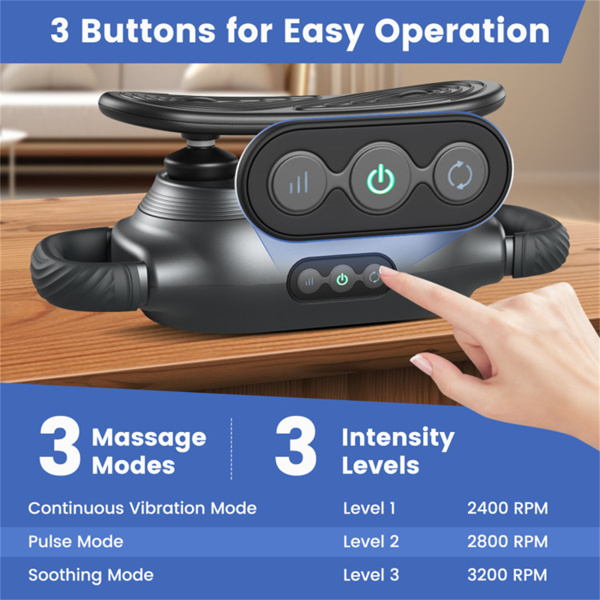 Electric massager comes with 3 massage heads  and 3 Modes