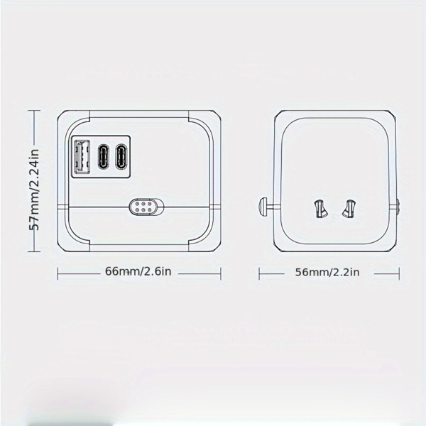 Foldable European Travel Plug Adapter – Universal Type C Adapter for 180+ Countries, Compact & Essential for International Travel