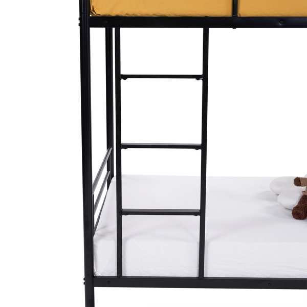 【Same model code: 67430277】Iron Bed Bunk Bed with Ladder for Kids Twin Size Black