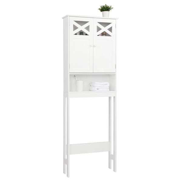 FCH Double Door Fork Toilet Cabinet White