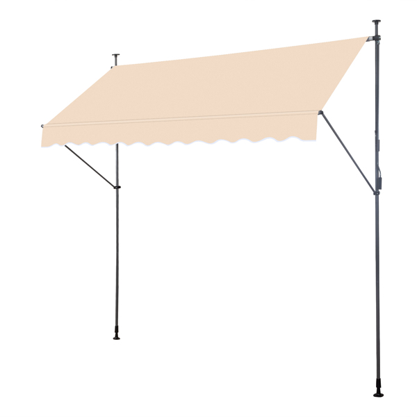 118.1"D x 47.2"W x(78.7 -118.1)"H Retractable Awning Khaki