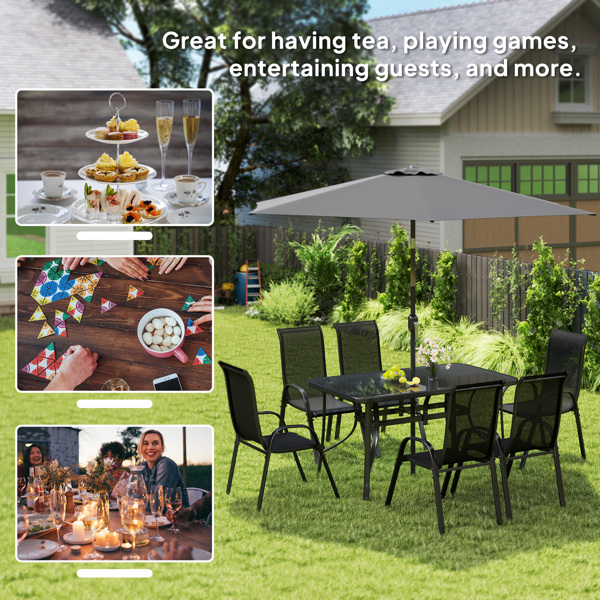 Outdoor dining table and chair package with umbrella ( Amazon Shipping)（Prohibited by WalMart）