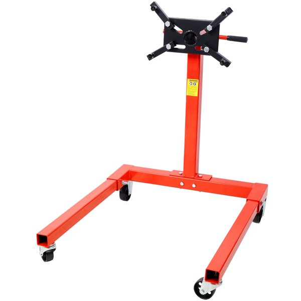 Engine Stand, 1500 LBS Motor Stand with 4 Wheels, 360 Degree Rotating Head & 4 Adjustable Arms,Metal Engine Holder for Garage, Auto Repair, Red