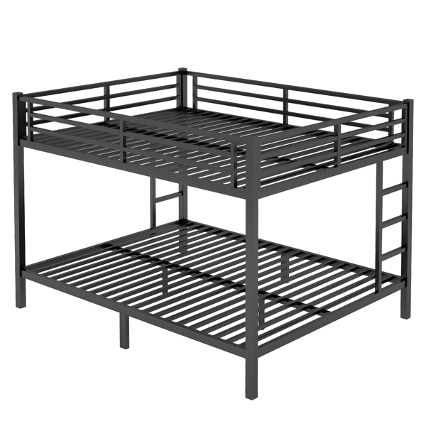 Metal Queen over Queen Bunk Bed for Teens and Adults,Space-Saving/Noise Reduced/No Box Spring Needed, Black