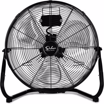 18 Inch 3-Speed High Velocity Heavy Duty Metal Industrial Floor Fans, Black