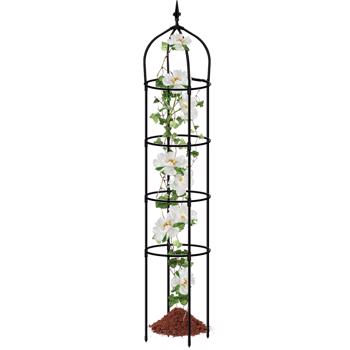 6.2ft Garden Obelisk Trellis,Lightweight Rustproof Plastic Coated Metal Tall Tower Trellis Stand,Black