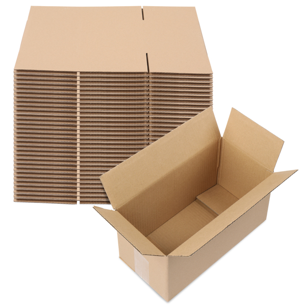 50pcs 12 "x 6" x 6 "(30.5x15.2x15.2cm) thick 3mm corrugated cardboard box in kraft paper color