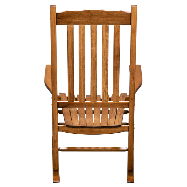 Square Wooden Rocking Chair Wavy Backboard Original Color