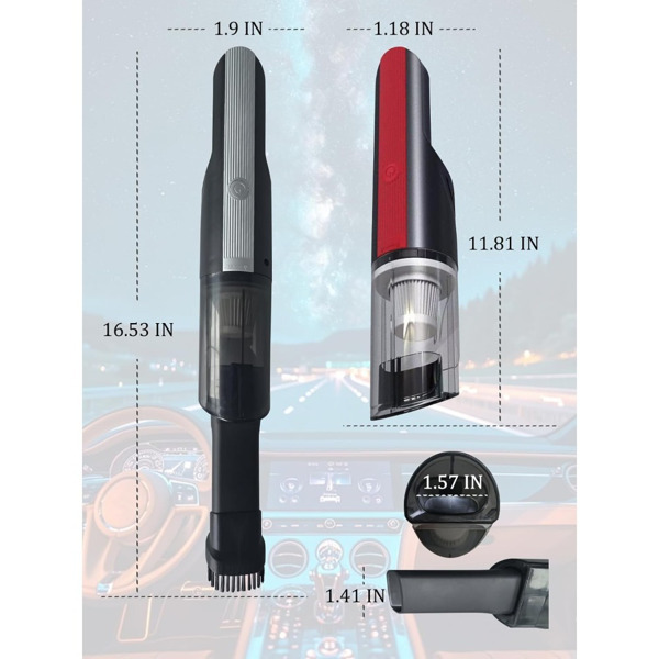 Wireless Red Car vacuum cleaner wireless car with strong suction handheld vacuum cleaner small mini rechargeable home vacuum cleaner