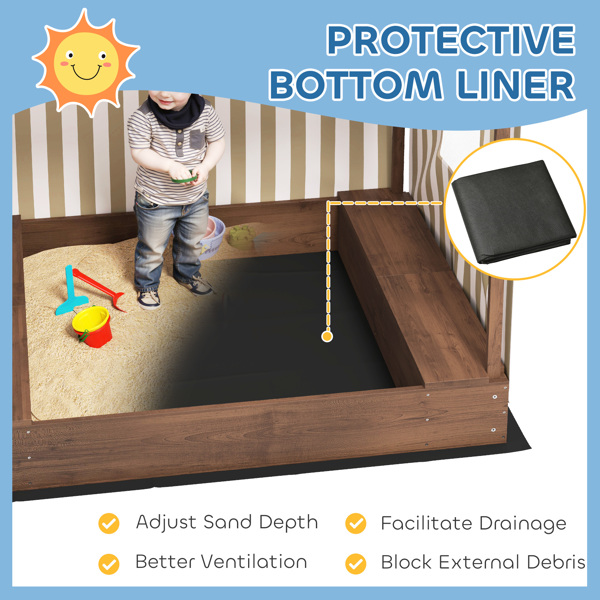 Kids Wooden Sandbox