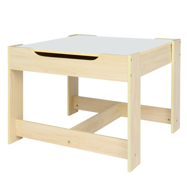 Children's Wooden Table And Chair Set With Two Storage Bags (One Table And Two Chairs)