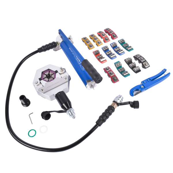Hydraulic Hose Crimping Tool AC Crimping Tool, Manually Operated AC Hose Crimper with 7 Sets of Dies