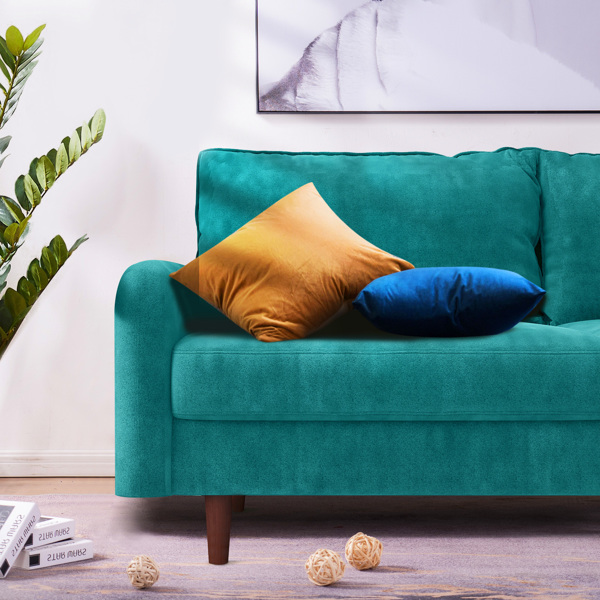 72 英寸天鹅绒圆臂扶手公寓沙发-4