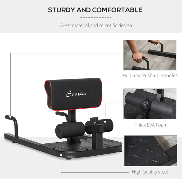   3-in-1 fitness equipment for push-ups, sit-ups and squats -  Black