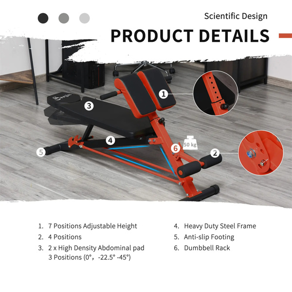   Multifunctional Sit Up Bench,Home fitness equipment，Red