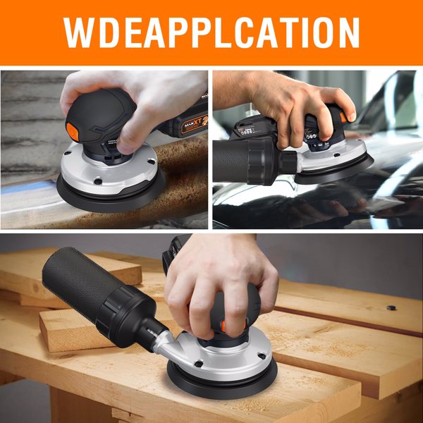 Cordlees Random Orbital Sander, Burshless 20V Electric Sander, 7 Variable Speed Palm Sander, 4000-10000RPM, Dust Collector, Portable Sander Tools Kit for Woodworking（Battery Included）[Unable to ship o