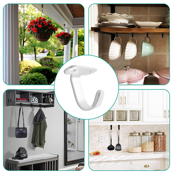Thickened stainless steel kitchen, bathroom, cloakroom, living room hanging practical side-top storage hooks with strong load-bearing capacity