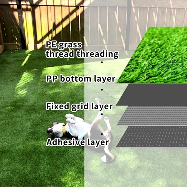 6FTx10FT Artificial Grass Carpet: Synthetic Turf Mat with 15mm Height & Drainage Holes. Great for Indoor/Outdoor Use, Ideal for Pet Dogs, Garden Lawns, and Patio Landscaping