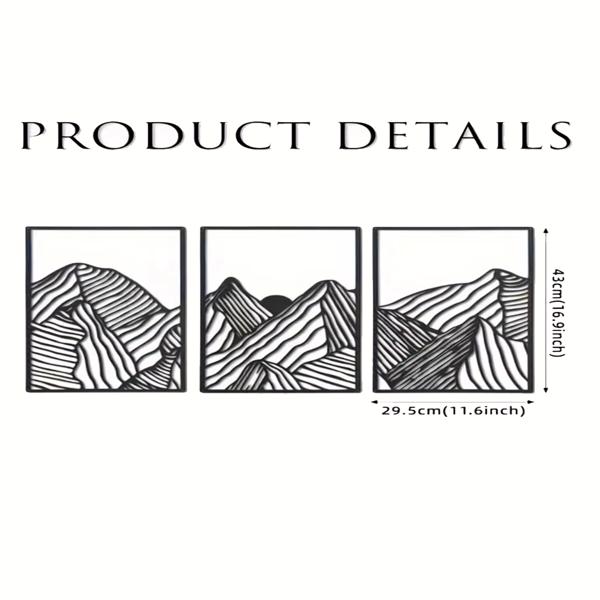 3pcs/aet Minimalist Mountain Landscape Metal Wall Art: Square Hollow-Out Panels, Mesmerizing Modern Home Decor for Living Room-Tracking numbers are not updated on Sundays