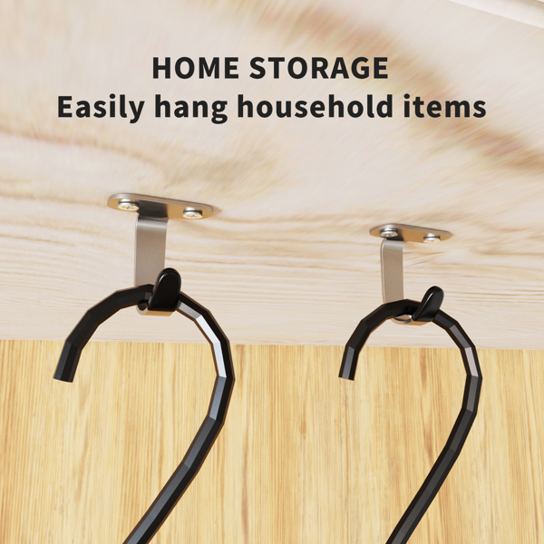 Thickened stainless steel kitchen, bathroom, cloakroom, living room hanging practical side-top storage hooks with strong load-bearing capacity