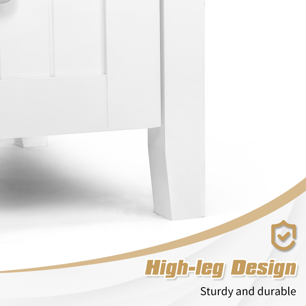 Without Basin White MDF spray paint double door double drawer with decorative strips bathroom cabinet 91*46*82cm
