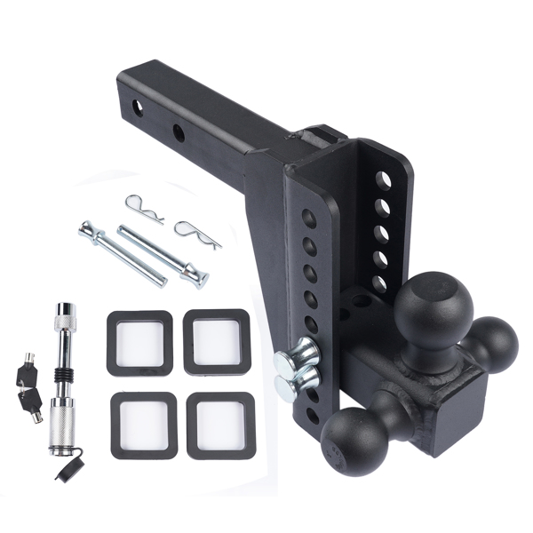 Tri-Ball 1-7/8'' 2'' 2-5/16'' Adjustable Trailer Hitch Fits 2'' Receiver Heavy Duty Solid Ball Mount