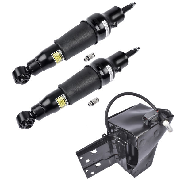 Pair Rear Air Shock Absorbers + Compressor Pump For Nissan Armada 17-20 Infiniti QX56 11-13 QX80 2014-2020 E62101LA8A 534001LA4C